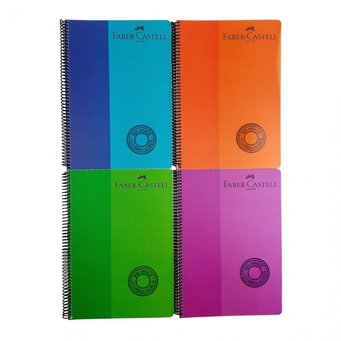Faber Castell PP Kapak Spiralli Okul Defteri Bicolor A4 120yp Çizgili