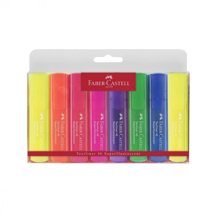 Faber Castell Şeffaf Gövde Fosforlu Kalem 6+2 Renk