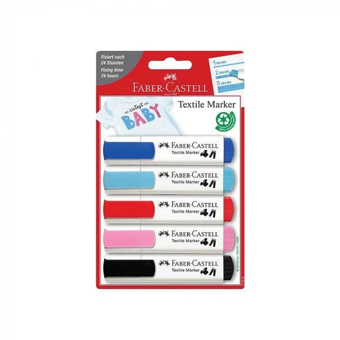 Faber-Castell Tekstil Markörü Pastel 5li