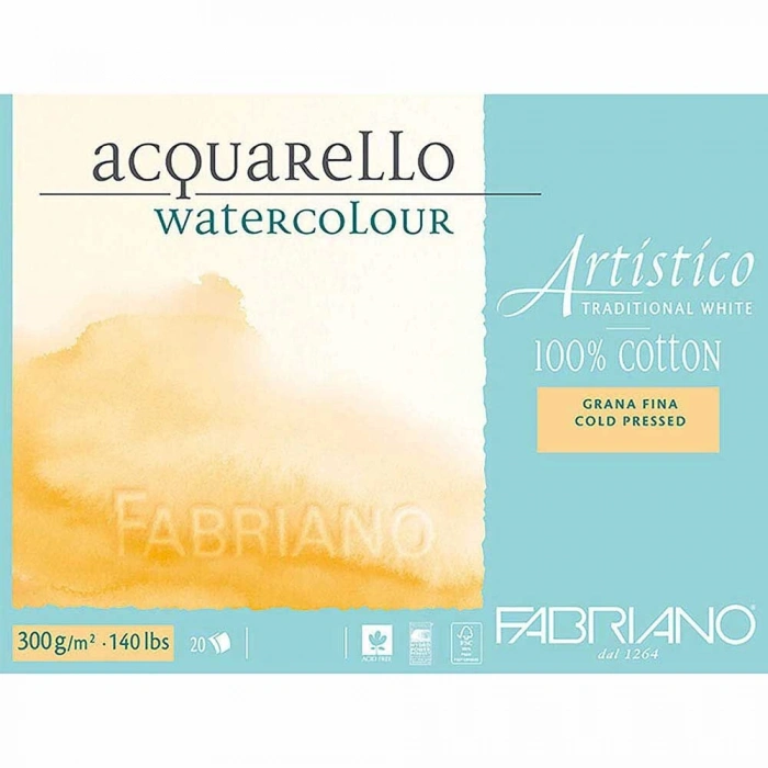 Fabriano Artistico Traditional White Sulu Boya Defteri Blok Rough - Kalın Doku 300 gr. 31x41 cm. 12 yaprak