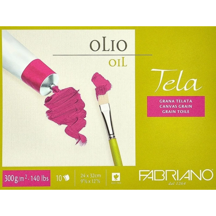 Fabriano Tela Kanvas Dokulu Yağlı Boya Blok 300gr 24x32 10 Yaprak