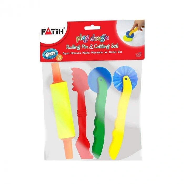 Fatih Rolling Pin & Cutting Set Oyun Hamuru Kalıbı Merdane Ve Kesici Seti