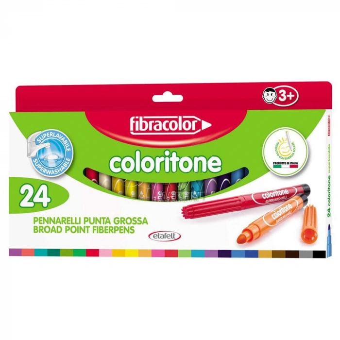 Fibracolor Coloritone Kalın Uçlu Keçeli Kalem 24 Renk
