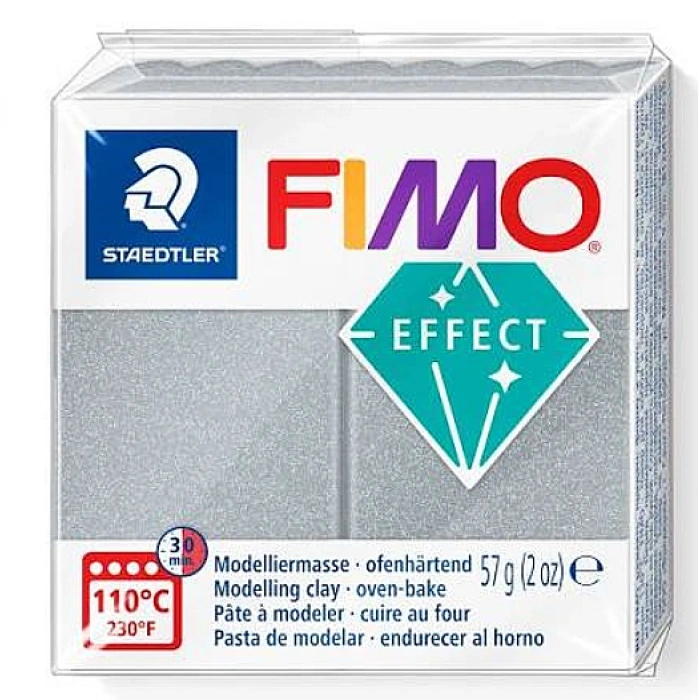 Fimo 8010-81 Modelleme Kili Effect Metalik Gümüş 57gr