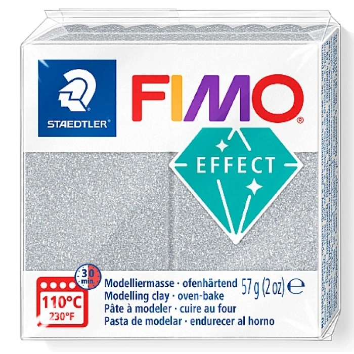 Fimo 8010-812 Modelleme Kili Effect Simli Gümüş 57gr