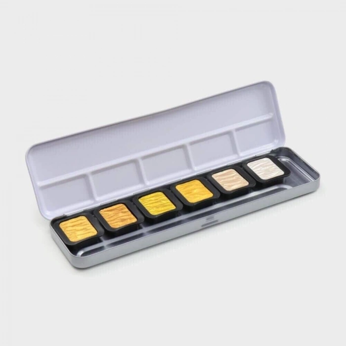 Finetec Metalik Yaldız Tablet Sulu Boya Seti 6 Renk FO601
