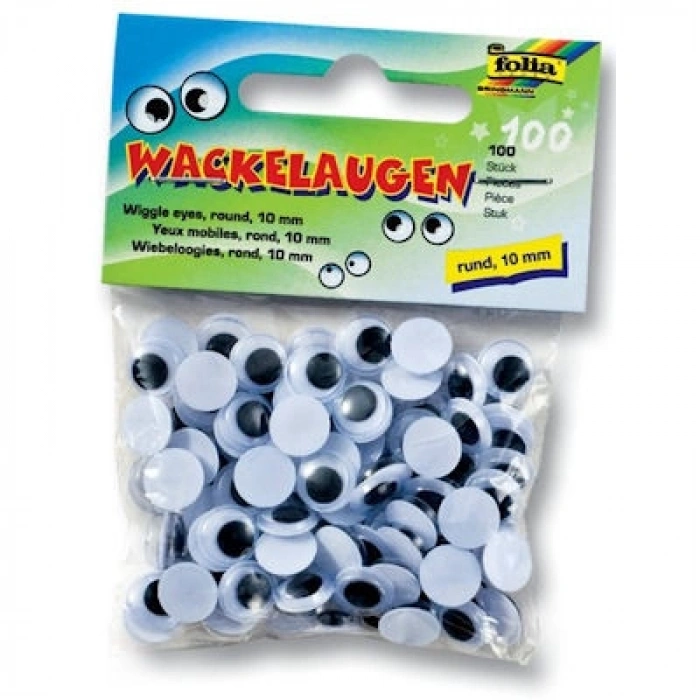 Folia Yuvarlak Oynar Göz 10 mm 100lü Paket