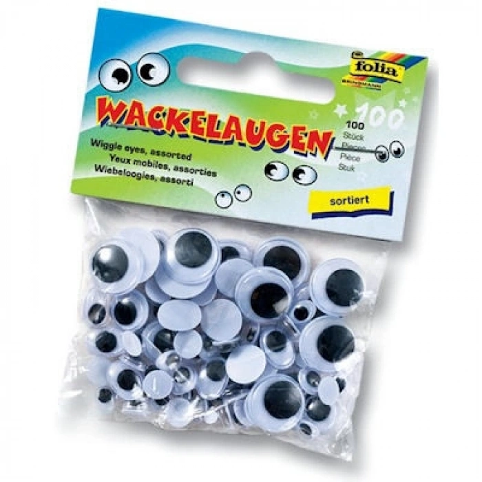 Folia Yuvarlak Oynar Göz 6 Farklı Boyda 100lü Paket
