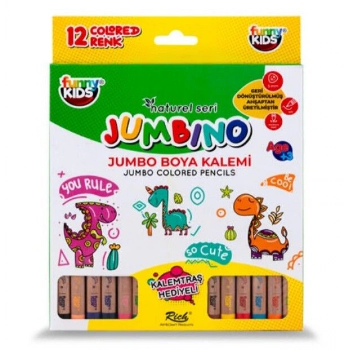 Funny Kids Jumbo Kuru Boya 12Li (FNNY-19841)