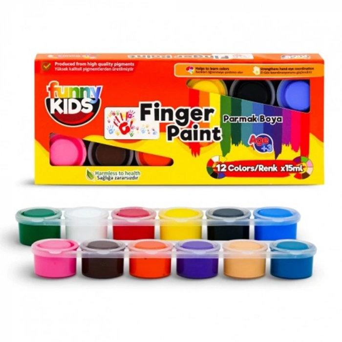 Funny Kids Parmak Boyası 12 Li Set 15 ML 05700