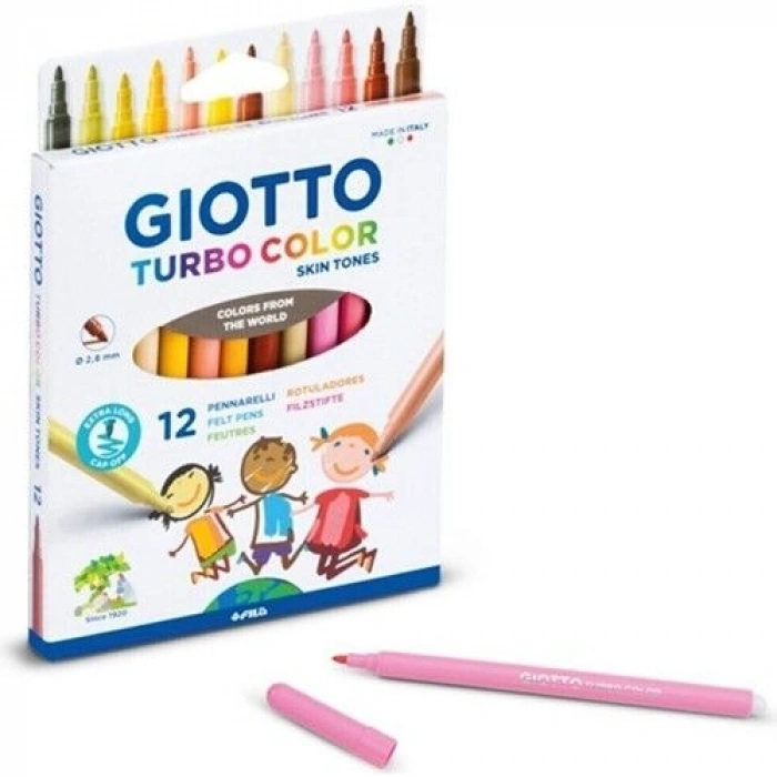 Giotto Turbo Color Skin Tones Keçeli Kalem 12 Renk Ten Renkleri
