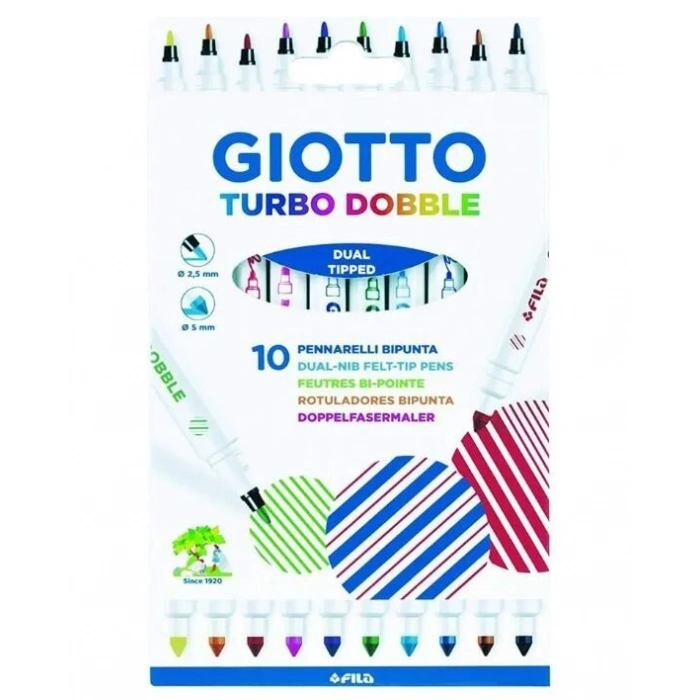 Giotto Turbo Dobble - Çift Uçlu Keçeli Kalem 10 Renk