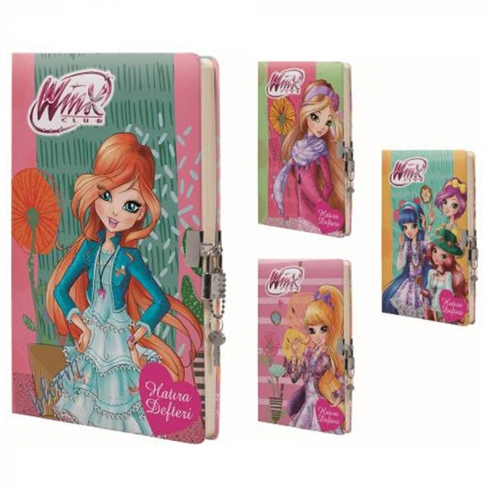 Gıpta Hatıra Defteri Wınx Kilitli İp.Dkş.Sert Kapak 14x20 96 YP