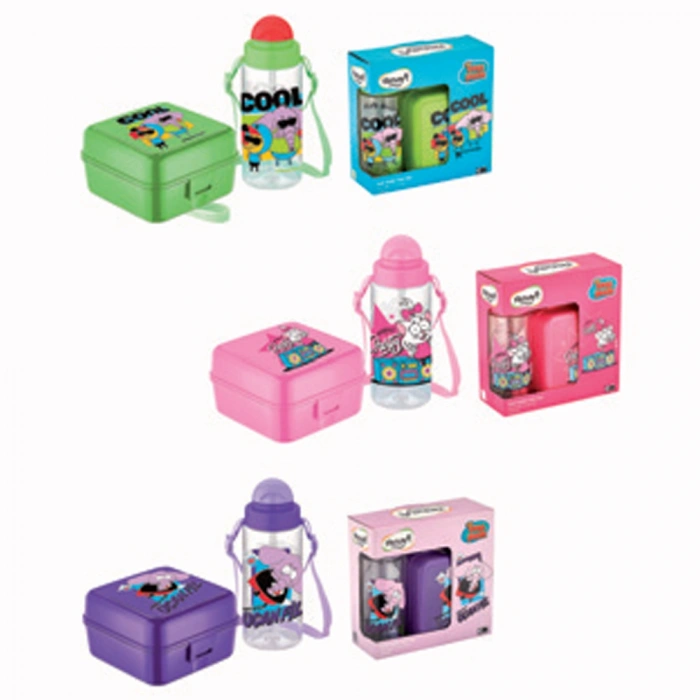 Gıpta Kral Şakir Beslenme Kabı-Pipetli Tritan Matara Set