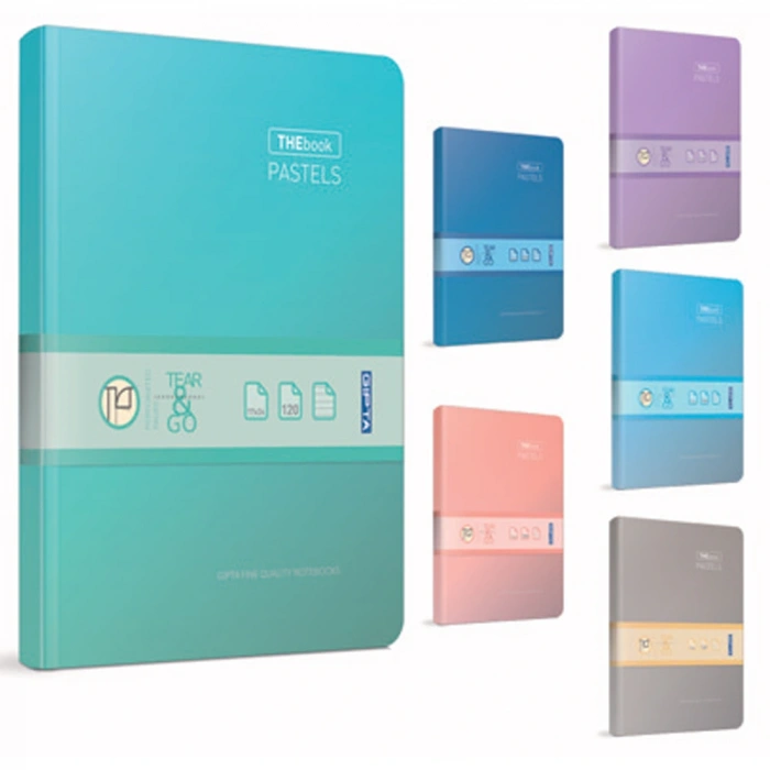 Gıpta Thebook Pastels İp.Dkş.Sert Kapak Defter 20x28 120 YP Kare 3303