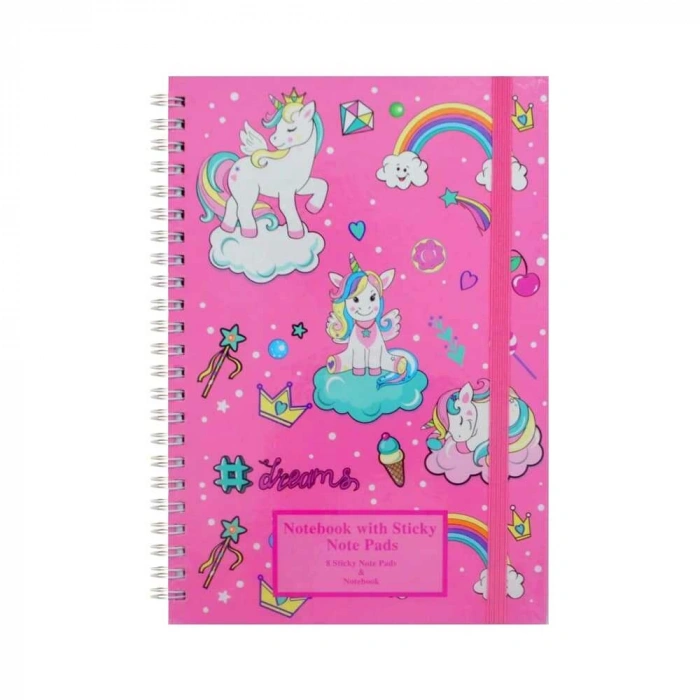 Globox Flamingo & Wow Baskılı Yapışkanlı Not Defteri A5