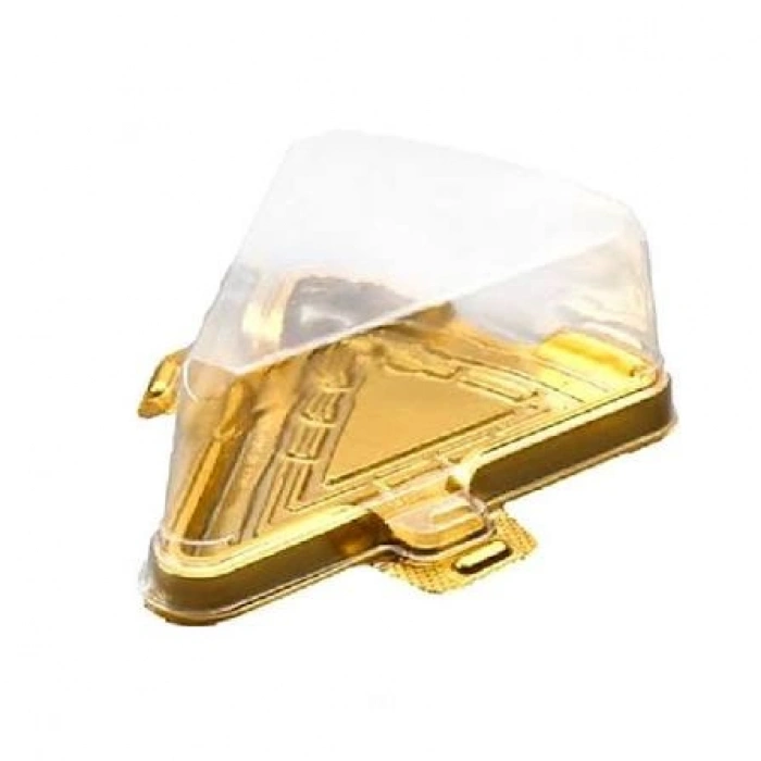 GOLD METALİZE ÜÇGEN PET PASTA KASE 6,5 GR SERPET 200 ADET