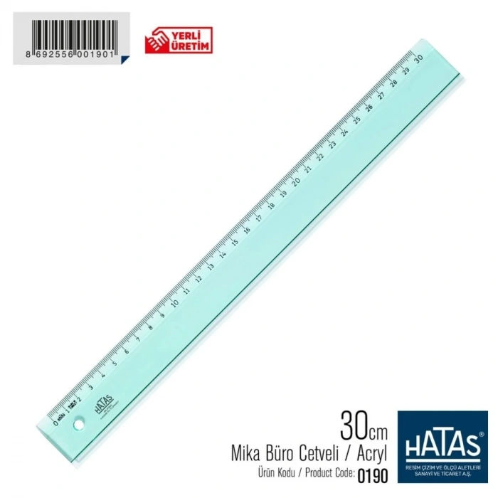 Hatas Mika Büro Cetveli 30cm Akrilik
