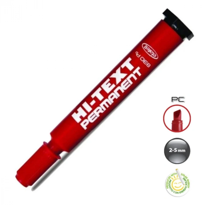 Hi-Text Permanent Asetat Marker Kesik Uç Kırmızı