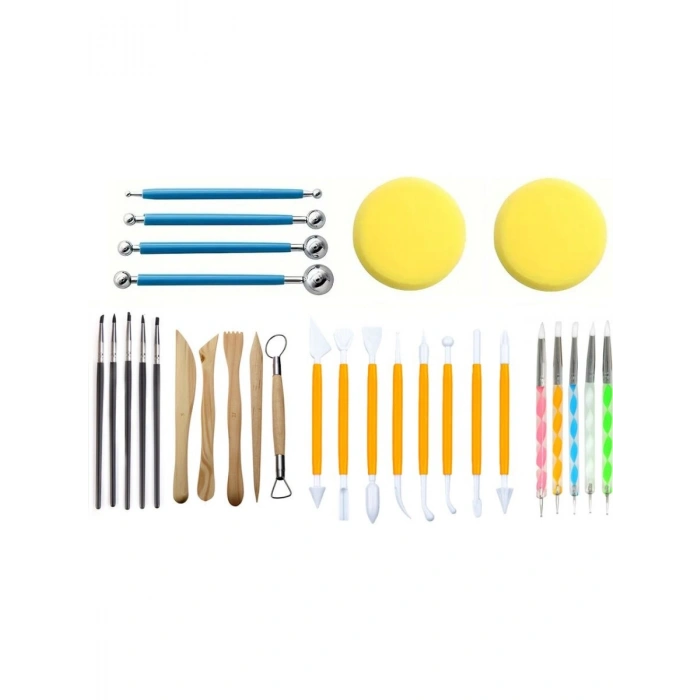 Hobi Market Art Seramik Heykel Polimer Kil Şekilendirme Modelaj Detay Seti 29 Parça