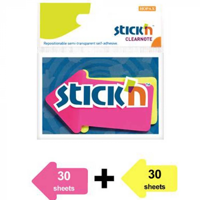Hopax Stickn 76x50 Ok Şekilli Neon 2 Renk 60 YP 21141
