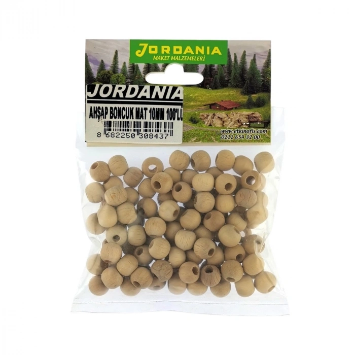 Jordania Ahşap Boncuk Natural Mat Yuvarlak 10mm 100lü