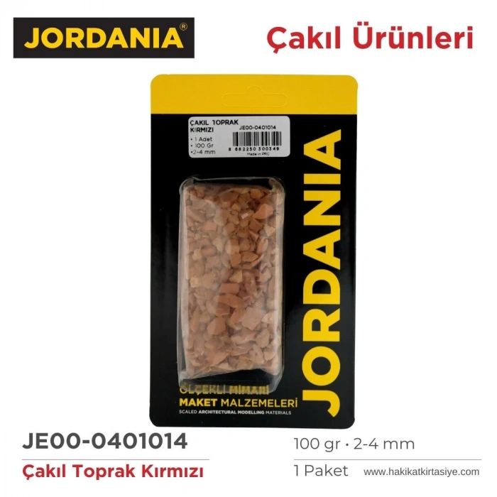 Jordania Çakıl Toprak 100gr 1014 Kırmızı 2-4mm