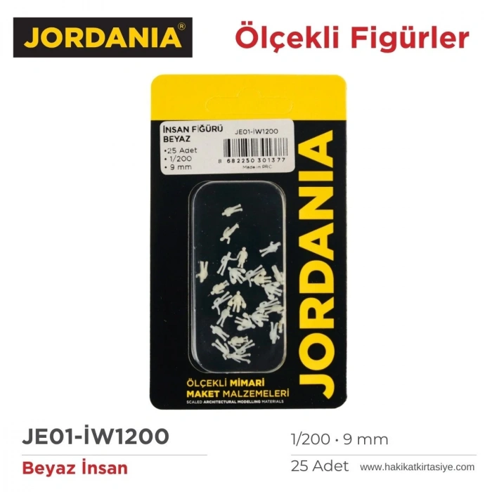 Jordania Maket Beyaz İnsan Figürü 1/200 9mm 25li