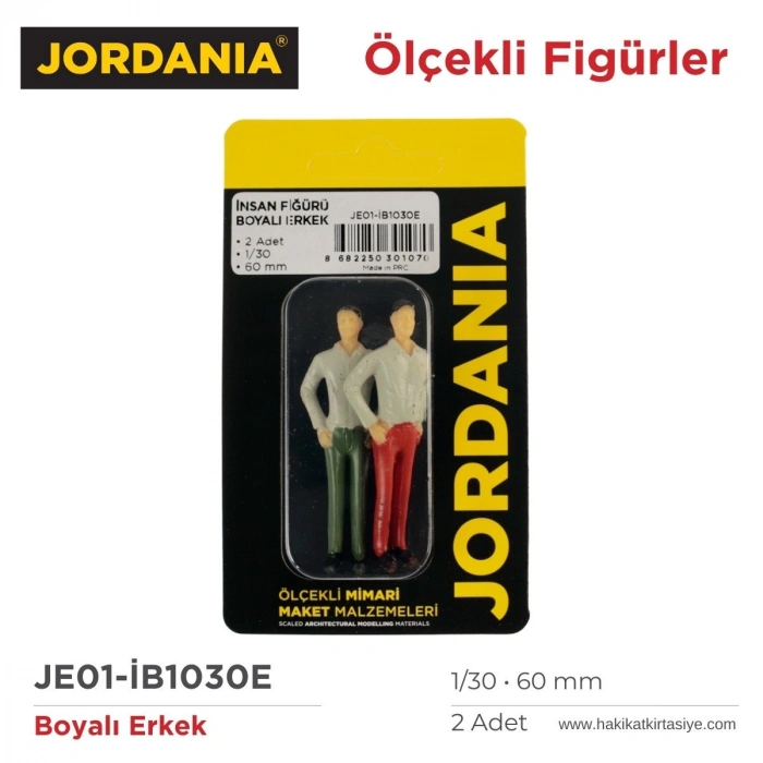 Jordania Maket Boyalı İnsan Figürü Erkek 1/30 60mm 2li