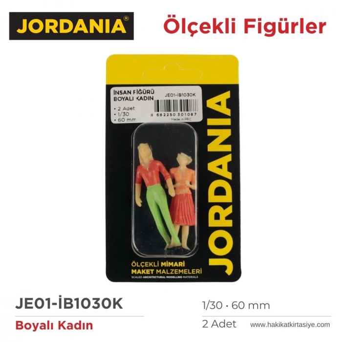 Jordania Maket Boyalı İnsan Figürü Kadın 1/30 60mm 3lü