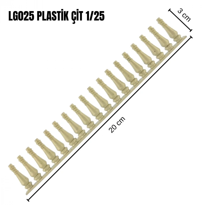 Jordania Plastik Çit Beyaz 20cm 1/25