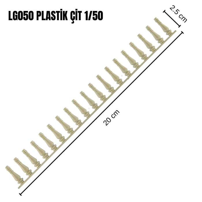 Jordania Plastik Çit Beyaz 20cm 1/50
