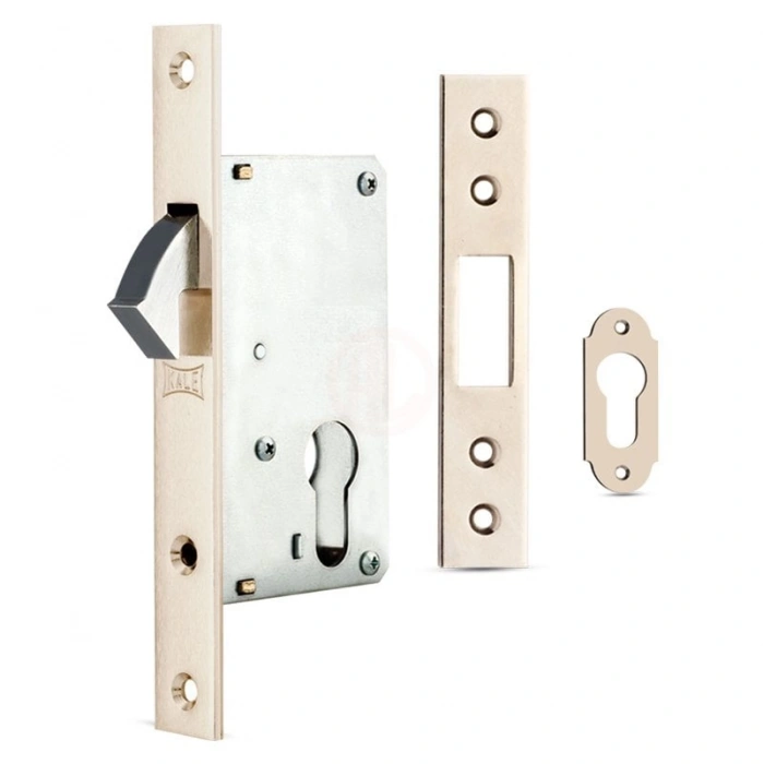 Kale Alüminyum Doğrama Standart Sürme Kapı Kilidi Nikel 40 mm (62 mm Silindirli) - 20140000002