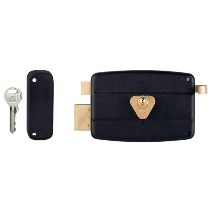 Kale Kilit Silindirli Trajlı Demir Kapı Kilidi Siyah 12 cm (52 mm Silindirli) - 157C0000100