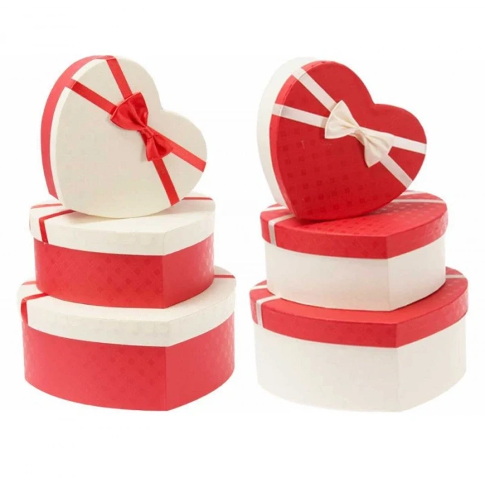 Kalpli Kırmızı Hediye Kutu 3lü