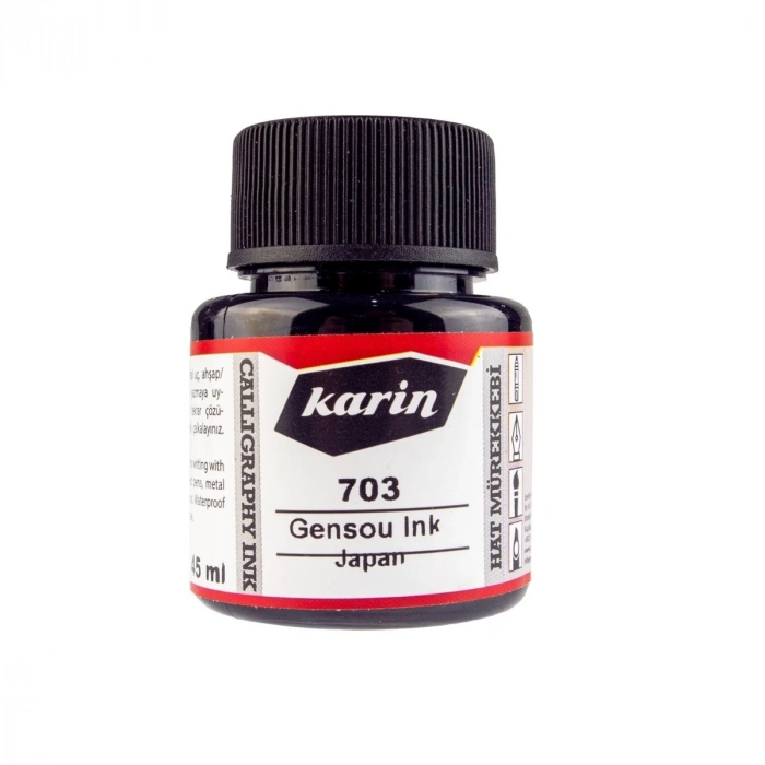 Karin Hat Mürekkebi Japon Kaligrafi Gensou 45ml 703 Siyah
