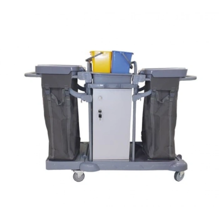 Kat Temizlik Arabası Dolaplı Çift Brandalı (1 Adet)