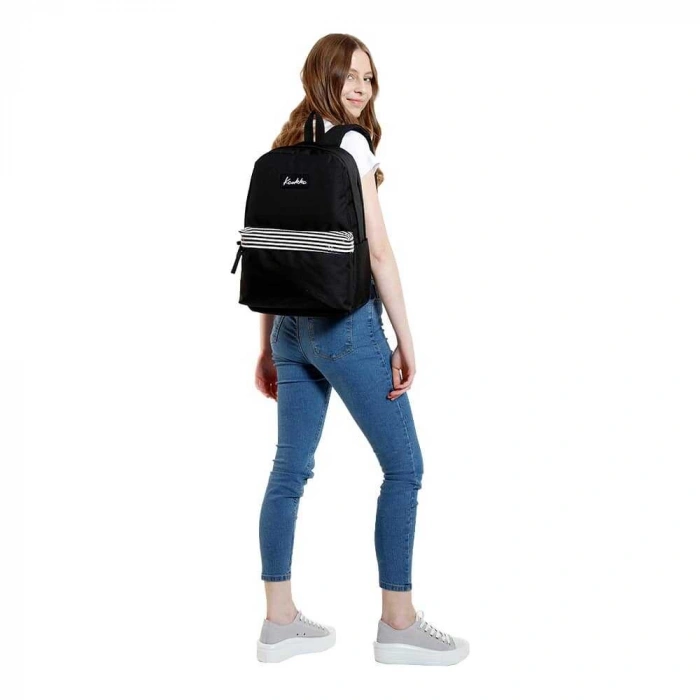 Kaukko Sırt Çantası Basic Colors Siyah Stripe K1420