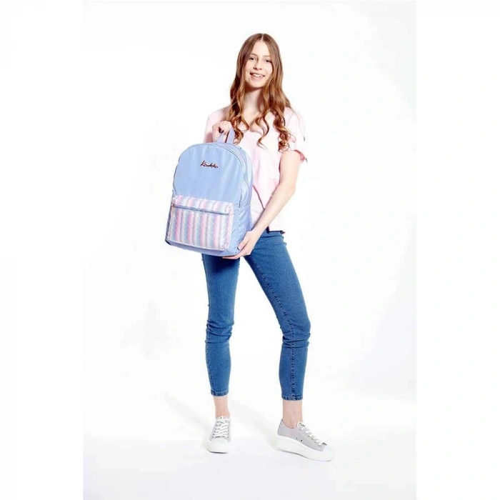 Kaukko Sırt Çantası Bright Kapitone-Floral Mavi