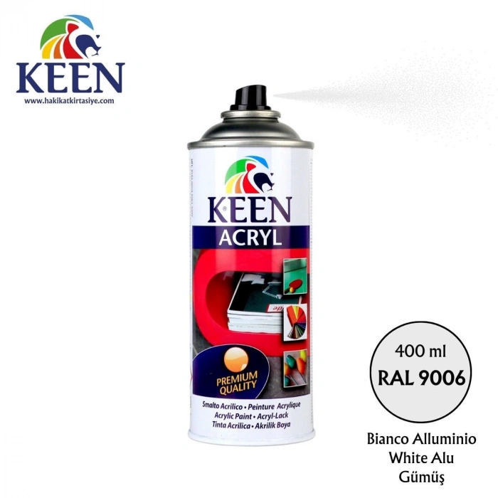 Keen Akrilik Sprey Boya 400ml RAL9006 White Alu