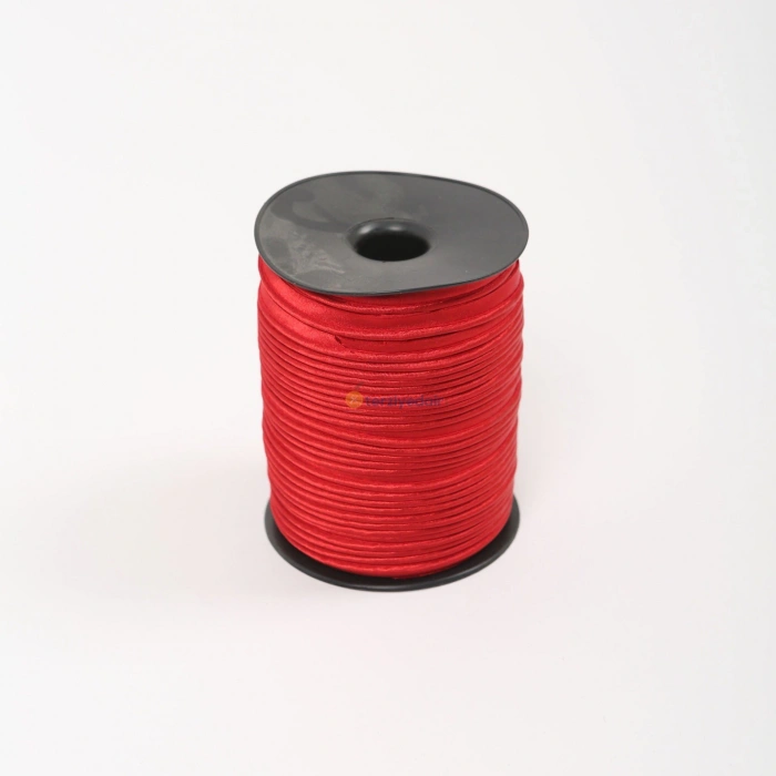 Kırmızı Saten Ara Biye 100 Metre