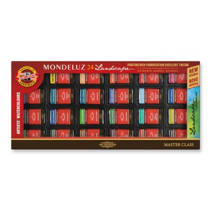 Koh-i Noor Mondeluz Master Class Taş Tablet Sulu Boya Seti 24 Renk MANZARA TONLARI