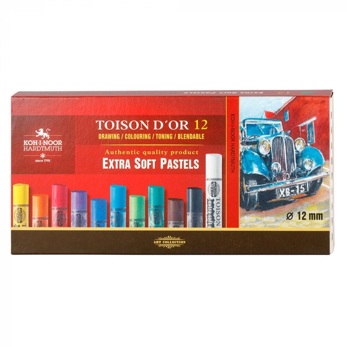 Koh-i Noor Toison Dor Extra Soft Pastel Boya Seti (Kalın) 12 Renk