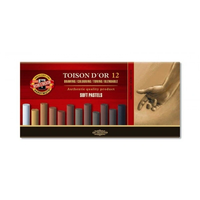 Koh-i Noor Toison Dor Soft Pastel Boya Seti KAHVERENGİ TONLAR 12 Renk