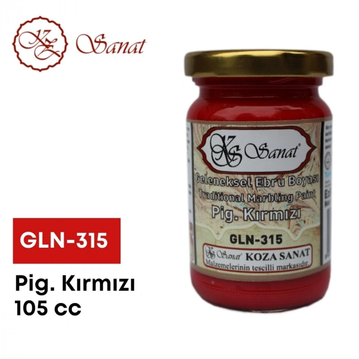 Koza Sanat Geleneksel Ebru Boyası 105cc GLN-315 Pigment Kırmızı