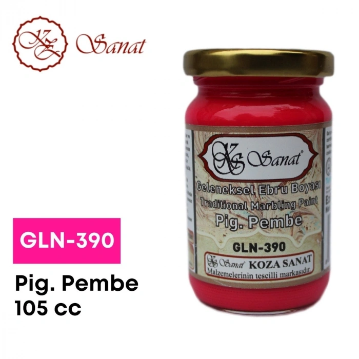Koza Sanat Geleneksel Ebru Boyası 105cc GLN-390 Pigment Pembe