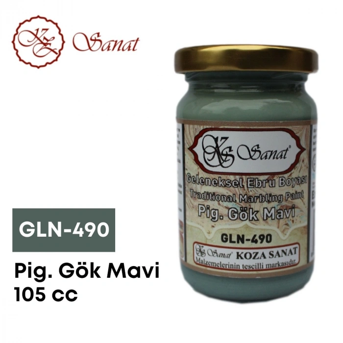 Koza Sanat Geleneksel Ebru Boyası 105cc GLN-490 Pigment Gök Mavi