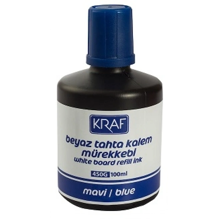 Kraf Beyaz Tahta Kalemi Mürekkebi 100 ml. MAVİ
