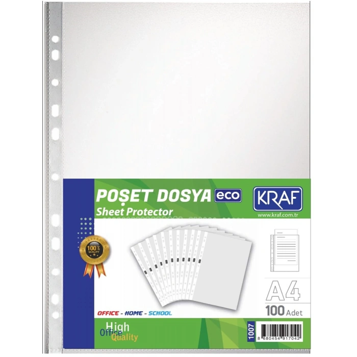 Kraf Eco Poşet Dosya A4 100lü Paket