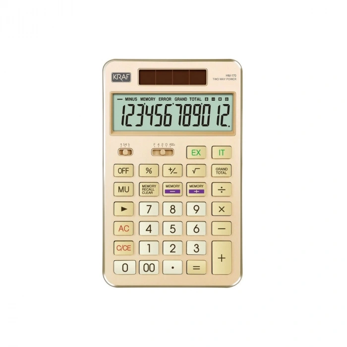 Kraf Hesap Makinesi Masaüstü 12 Hane HM-170 GD